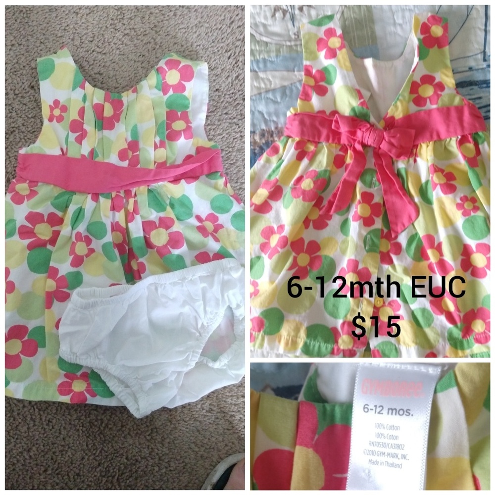 Baby girl 6-12 mth dress and bloomers set